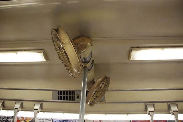 Before subway cars had AC, they had fans like these